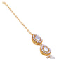 VOJ Gold-Polished Kundan Stones Studded Jewellery Set With Maang Tikka - Swadesiicart