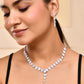 VOJ Silver Plated Artifical Stone Studded Necklace Set - Swadesiicart
