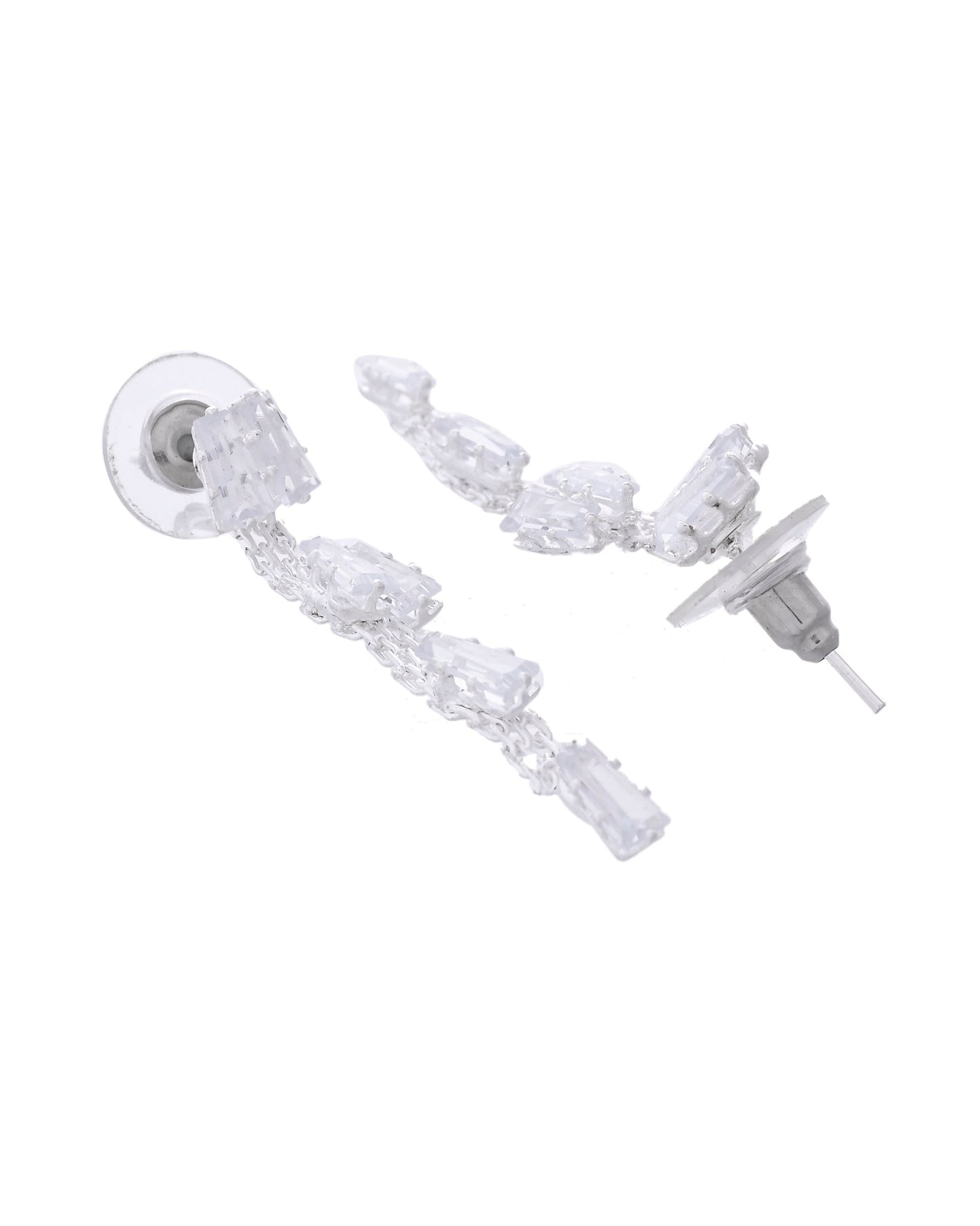 VOJ Silver Plated Artifical Stone Studded Necklace Set - Swadesiicart