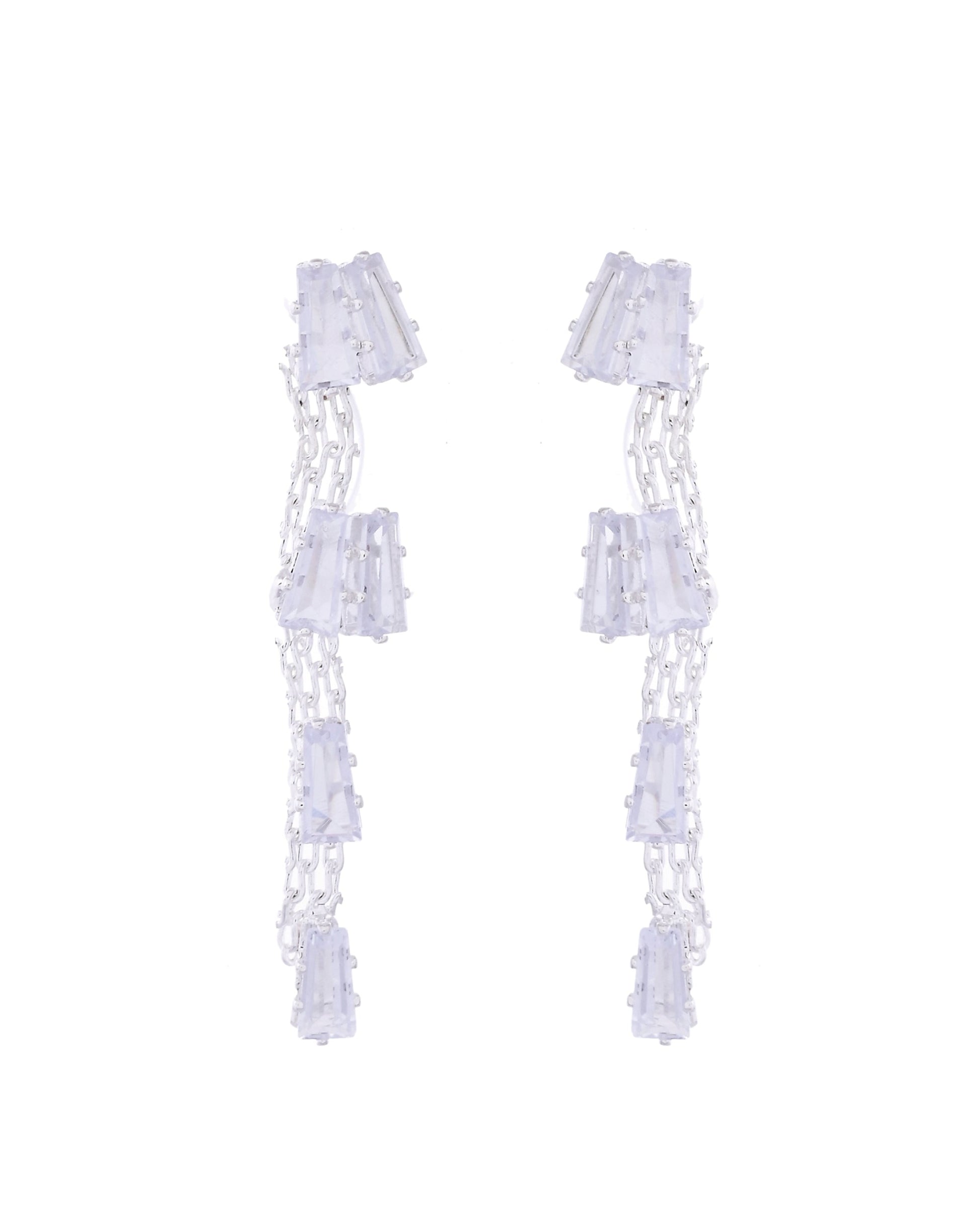 VOJ Silver Plated Artifical Stone Studded Necklace Set - Swadesiicart
