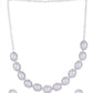 VOJ Silver Plated Pearl and Stones Studded Oval Shaped Jewellery Set - Swadesiicart