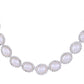 VOJ Silver Plated Pearl and Stones Studded Oval Shaped Jewellery Set - Swadesiicart