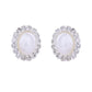 VOJ Silver Plated Pearl and Stones Studded Oval Shaped Jewellery Set - Swadesiicart