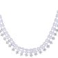 VOJ Silver Plated CZ Stones Studded Necklace Set - Swadesiicart