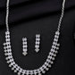 VOJ Silver Plated CZ Stones Studded Necklace Set - Swadesiicart