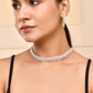 VOJ Silver Plated CZ And Artifical Stones Studded Necklace Set - Swadesiicart