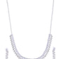 VOJ Silver Plated CZ And Artifical Stones Studded Necklace Set - Swadesiicart