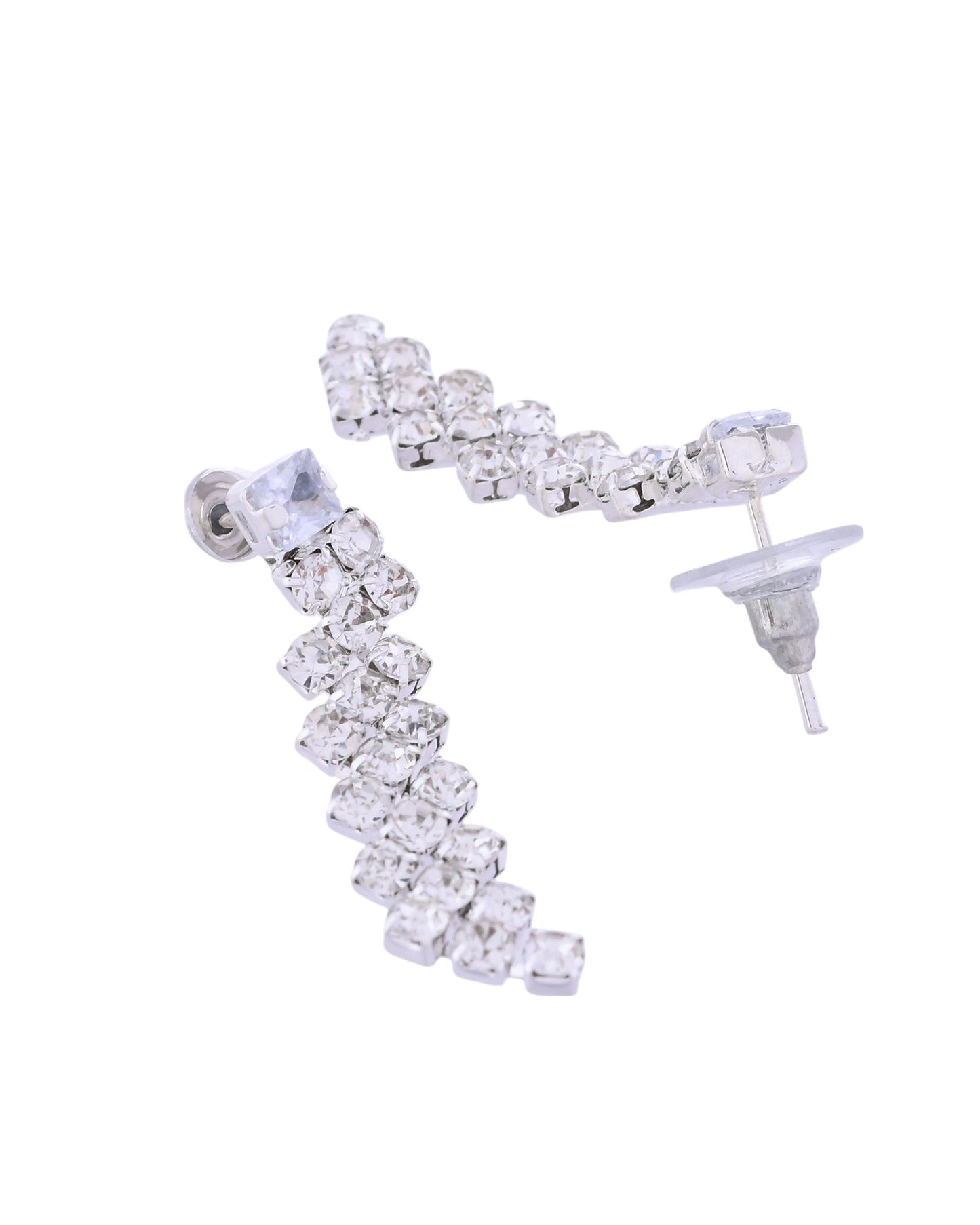 VOJ Silver Plated CZ And Artifical Stones Studded Necklace Set - Swadesiicart