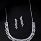 VOJ Silver Plated CZ And Artifical Stones Studded Necklace Set - Swadesiicart