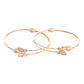 VOJ Set of 2 Gold-Polished AD Stones Butterfly Shaped Elegent Bangles - Swadesiicart