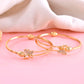 VOJ Set of 2 Gold-Polished AD Stones Butterfly Shaped Elegent Bangles - Swadesiicart
