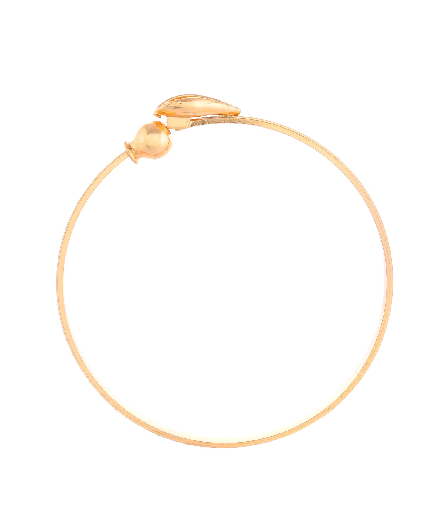 VOJ Set of 2 Gold-Polished Tear Drop Shaped Bangles - Swadesiicart