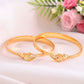 VOJ Set of 2 Gold-Polished Tear Drop Shaped Bangles - Swadesiicart