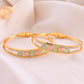 VOJ Set of 2 Gold-Polished Multi Colour Stones Bangles - Swadesiicart