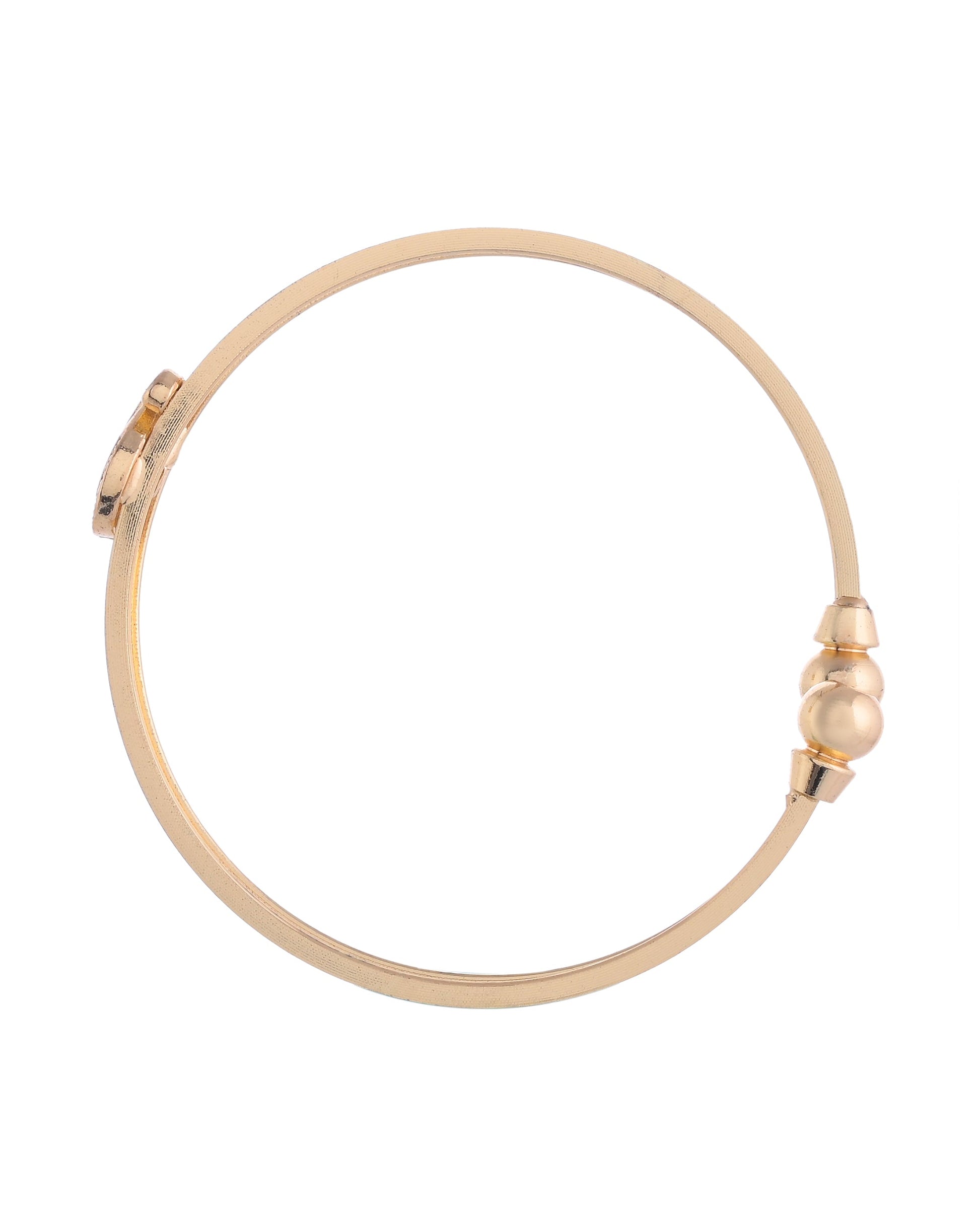 VOJ Set of 2 Gold-Polished AD Stone Studded Classic Bangles - Swadesiicart