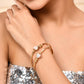 VOJ Set of 2 Gold-Polished Stone Studded Heart Shaped Bangles - Swadesiicart