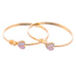 VOJ Set of 2 Gold-Polished Stone Studded Heart Shaped Bangles - Swadesiicart