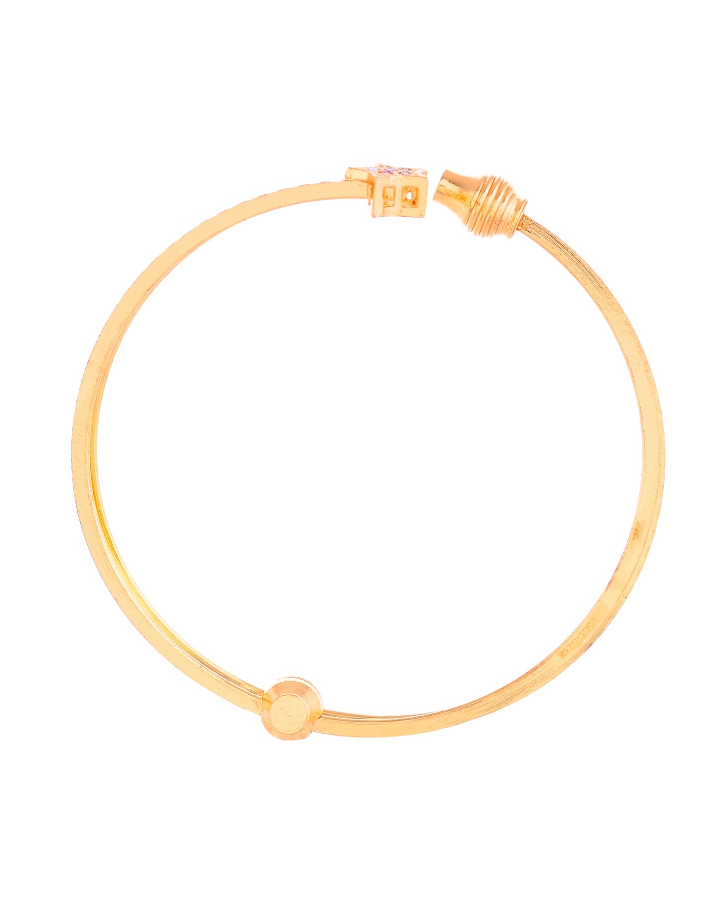 VOJ Set of 2 Gold-Polished Multi Colour Stone Studded Star Shaped Bangles - Swadesiicart