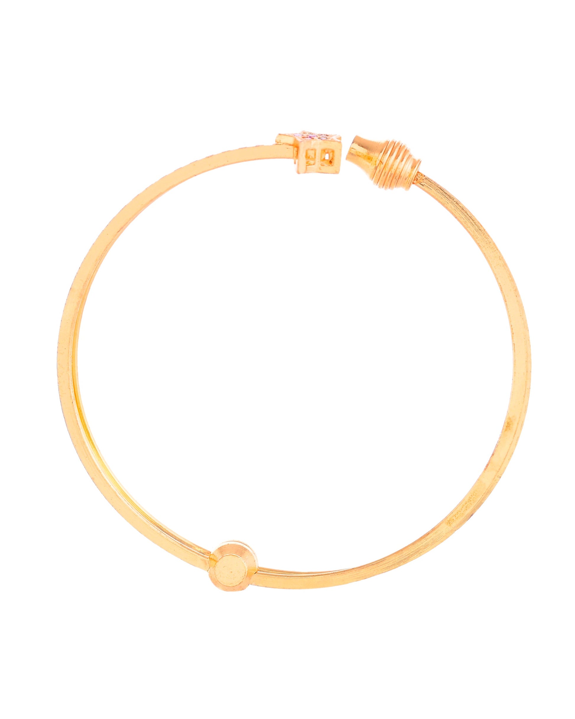 VOJ Set of 2 Gold-Polished Multi Colour Stone Studded Star Shaped Bangles - Swadesiicart