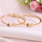 VOJ Set of 2 Gold-Polished Multi Colour Stone Studded Star Shaped Bangles - Swadesiicart