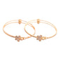 VOJ Set of 2 Gold-Polished AD Stones Butterfly Shaped Bangles - Swadesiicart