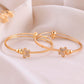 VOJ Set of 2 Gold-Polished AD Stones Butterfly Shaped Bangles - Swadesiicart