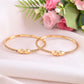 VOJ Set of 2 Gold-Polished AD Stones Studded Minimal Bangles - Swadesiicart