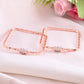 VOJ Set of 2 Rose Gold-Polished Square Shaped Bangles - Swadesiicart