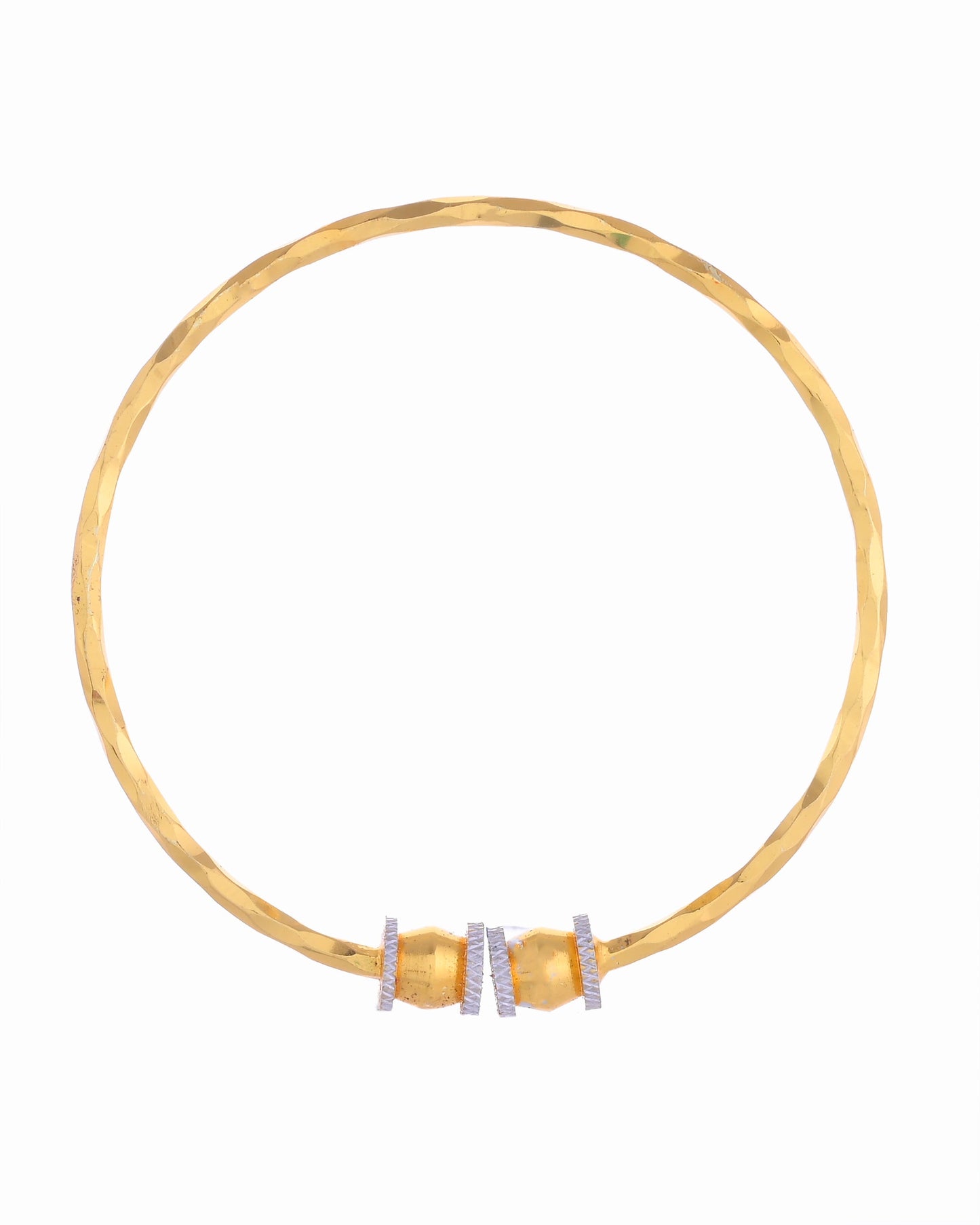 VOJ Set of 2 Gold-Polished Simple Bangles - Swadesiicart