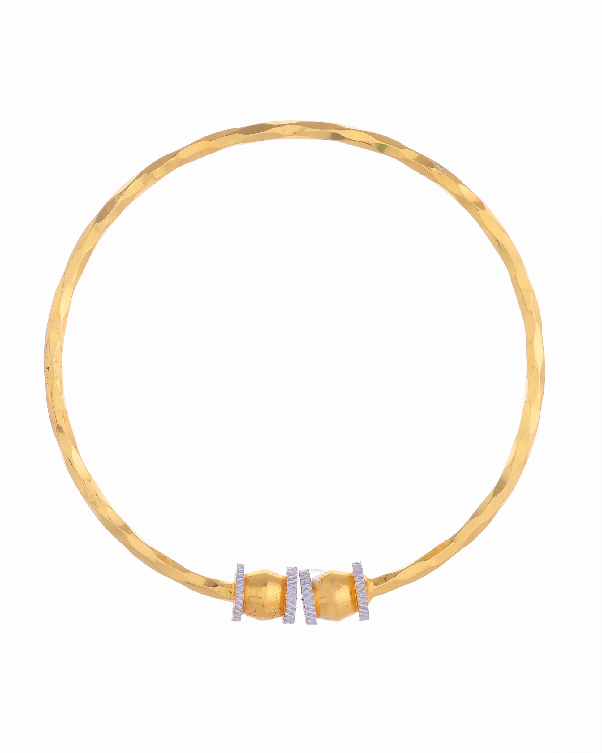 VOJ Set of 2 Gold-Polished Simple Bangles - Swadesiicart