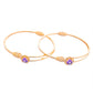 VOJ Set of 2 Gold-Polished Purple Stone Studded Bangles - Swadesiicart