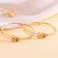 VOJ Set of 2 Gold-Polished Mutli Colour Stones Studded Square Shaped Bangles - Swadesiicart
