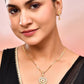VOJ Gold-Polished Floral Shaped AD Stone Studded Chain Set - Swadesiicart