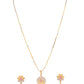 VOJ Gold-Polished Floral Shaped AD Stone Studded Chain Set - Swadesiicart