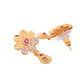 VOJ Gold-Polished Floral Shaped AD Stone Studded Chain Set - Swadesiicart