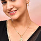 VOJ Gold-Polished Geomatrical AD Stone Studded Chain Set - Swadesiicart