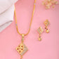 VOJ Gold-Polished Geomatrical AD Stone Studded Chain Set - Swadesiicart