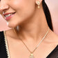 VOJ Gold-Polished Designer Shaped AD Stone Studded Chain Set - Swadesiicart
