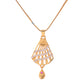 VOJ Gold-Polished Designer Shaped AD Stone Studded Chain Set - Swadesiicart