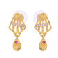 VOJ Gold-Polished Designer Shaped AD Stone Studded Chain Set - Swadesiicart