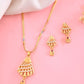 VOJ Gold-Polished Designer Shaped AD Stone Studded Chain Set - Swadesiicart