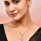 VOJ Gold-Polished Square Shaped AD Stone Studded Chain Set - Swadesiicart