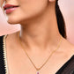 VOJ Gold-Polished Tear Drop Shaped Ruby Red Stone Studded Chain Set - Swadesiicart