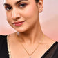 VOJ Gold-Polished Tear Drop Shaped Ruby Red Stone Studded Chain Set - Swadesiicart