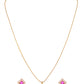 VOJ Gold-Polished Square Shaped Ruby Red Stone Studded Chain Set - Swadesiicart