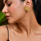VOJ Gold Polished Anti Tarnish Elegent Floral Shaped Stud Earrings - Swadesiicart