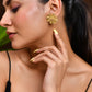 VOJ Gold Polished Anti Tarnish Elegent Floral Shaped Stud Earrings - Swadesiicart