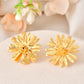 VOJ Gold Polished Anti Tarnish Elegent Floral Shaped Stud Earrings - Swadesiicart