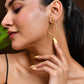 VOJ Gold Polished Anti Tarnish Designer Drop Earrings - Swadesiicart