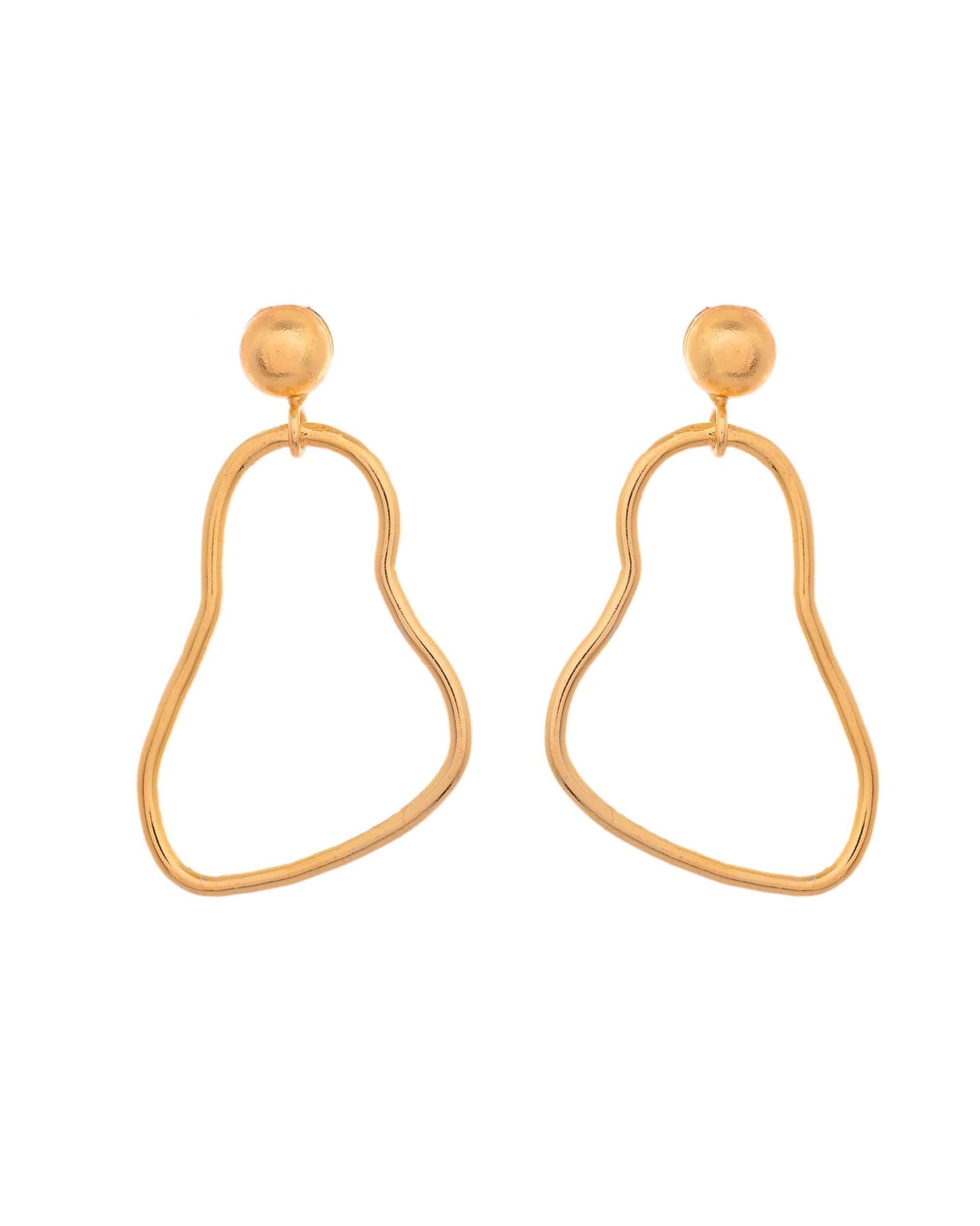 VOJ Gold Polished Anti Tarnish Designer Drop Earrings - Swadesiicart